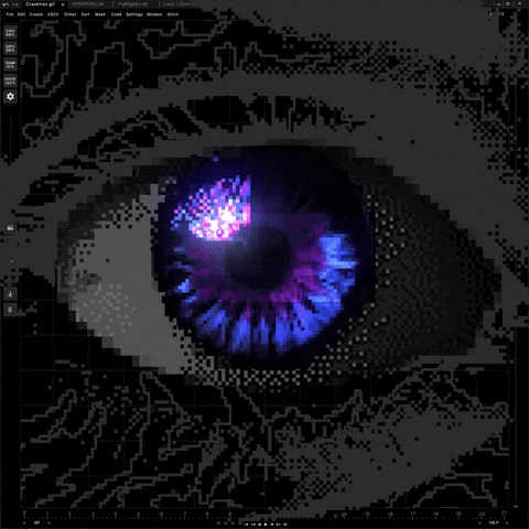 Glitch eye shrine animation